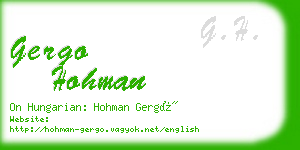 gergo hohman business card